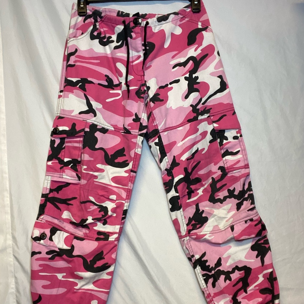 Pink camo cargo pants
